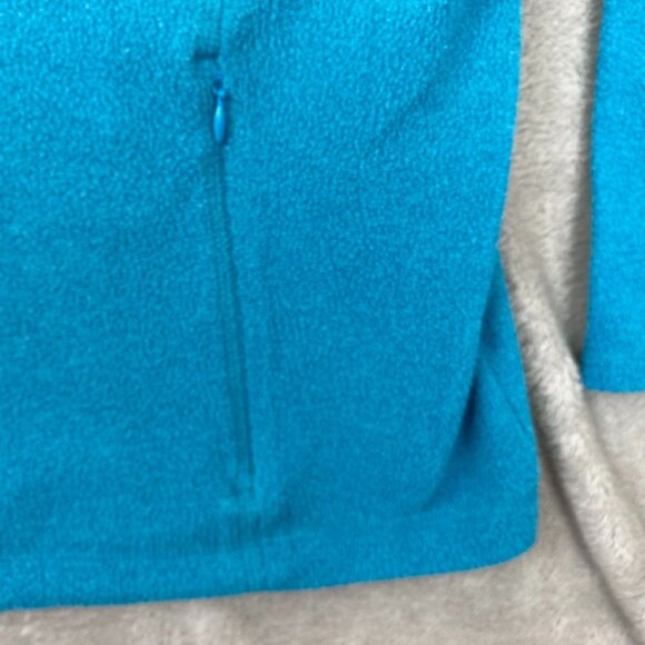 L.L.Bean Women Jacket Medium Full Zip Mock Fleece Neck Cozy Outdoors Casual Blue - Picture 8 of 10
